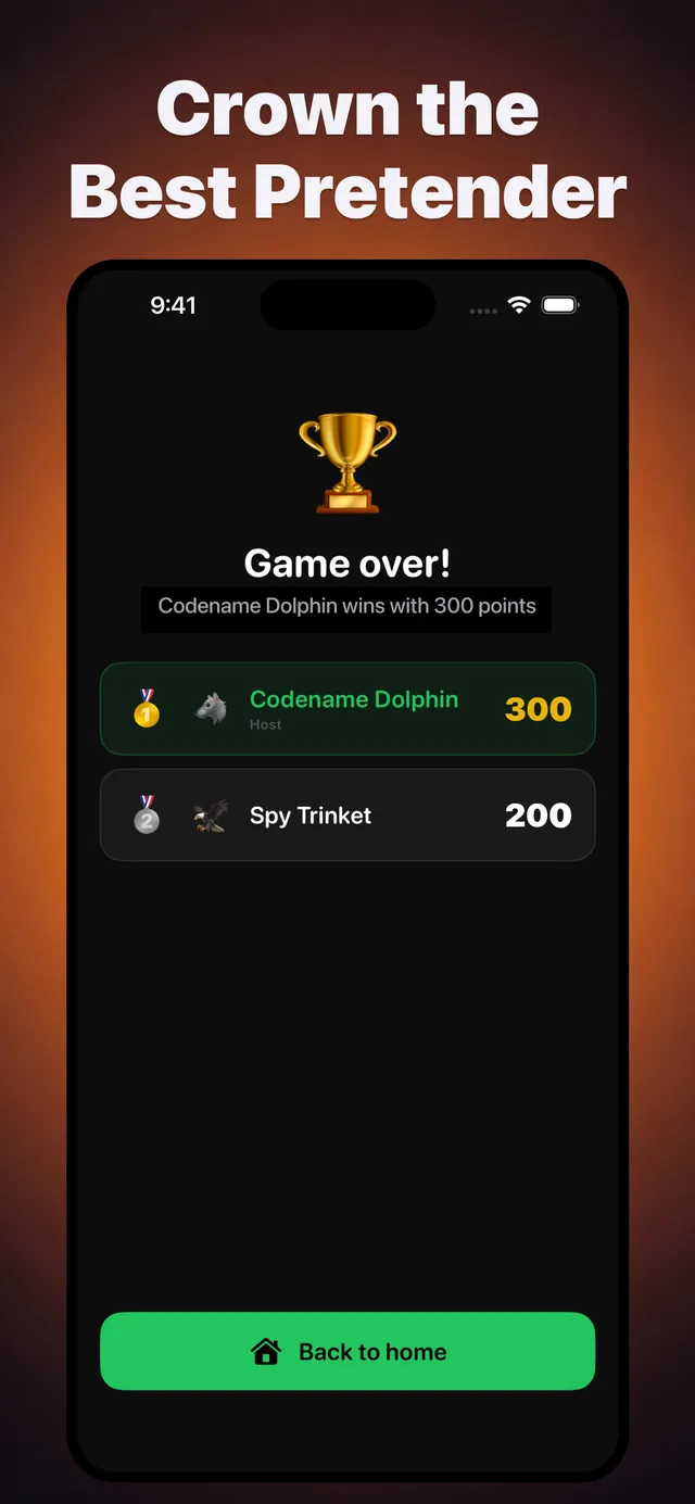 The game-over screen crowning the winning player